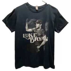 Luke Bryan On Tour Concert Shirt Adult Medium Black Gildan Soft Style Cotton Tee
